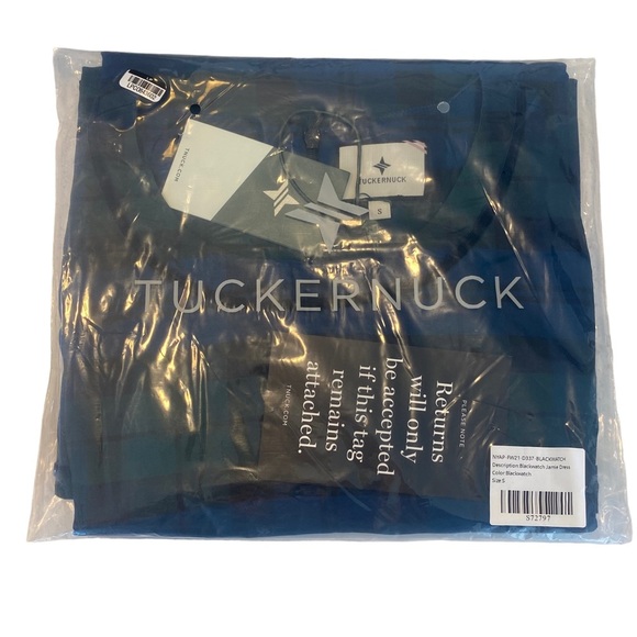 Tuckernuck | NEW Jamie Velvet Trimmed Plaid Blackwatch Midi Dress Size S - Picture 12 of 12